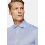 Chemise à Micromotif en Coton Slim Fit