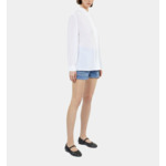 Chemise Écrue En Soie Avec Plissage Femme