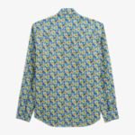 Chemise regular bleu aviateur imprimé bleuet