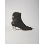 Bottines en cuir à bout carré