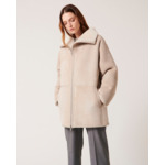 Manteau Maya Ecru en cuir