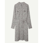Robe Ava imprimée bi-colore en twill noir
