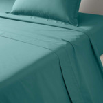 Desforges - Drap plat en percale de coton rouge, Alcove