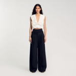 Pantalon rayé à double ceinture