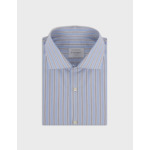 Chemise semi-ajustée rayée bleue