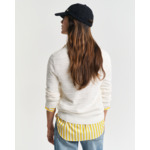 Textured Cotton Crew Neck Sweater