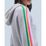 Pull Hoodie Bandes Manches Multicolore Léger