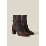 Bottines cuir vernis patchwork