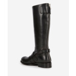 Bottes À Boucles En Cuir Noir