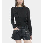 T-Shirt Manches Longues Noir Femme