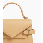 Petit sac à main double rabat Emilie en cuir grainé