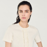 Cardigan court à volants