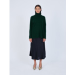 Pull poncho col roulé cachemire Margareth VERT EMPIRE