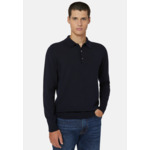 Polo En Maille Bleu Marine En Laine Mérinos