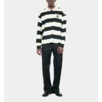 Polo Manches Longues À Rayures Noires Et Blanches Homme
