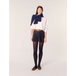 Short trompe l'œil en denim plissé