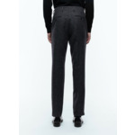 Pantalon droit en laine mouchetée