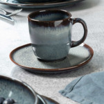 Lave - Sous-tasse grise pour tasse à café, en grès