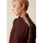 Pull col montant zippé marron