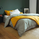 Desforges - Housse de couette en percale de coton gris, Alcove