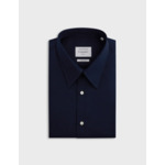 Chemise col majestueux en popeline unie marine