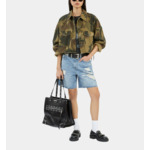 Blouson Court En Denim Camouflage Femme