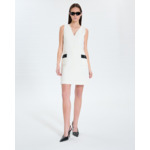 Robe courte en tweed écrue