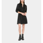 Robe Courte Jacquard Noir Femme