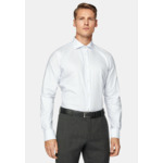 Chemise Rayée En Coton Dobby Regular Fit