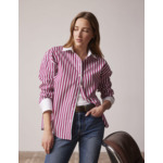 Chemise oversize Lizandra rayée bordeaux