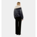 Doudoune Effet Cuir Noire Femme