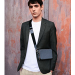 Petite sacoche 2 compartiments Emile en cuir grainé