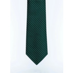 Cravate en soie verte à pois