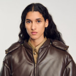 Blouson en cuir glacé