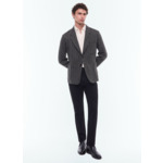 Veste droite en laine à chevrons