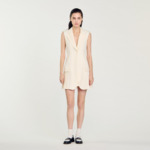 Robe courte tailleur plissée