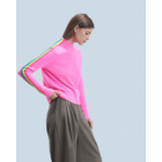 Pull Col Montant Bandes Manches Multicolores Léger