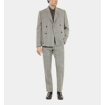 Pantalon De Costume En Laine Pied De Poule Noir Et Blanc Homme