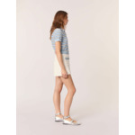 Short en maille et galons denim