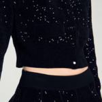Cardigan en maille velours pailletée