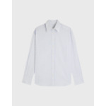 Chemise ambre en popeline rayée bleu