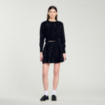 Cardigan en maille velours pailletée