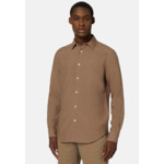 Chemise Marron En Tencel Lin Coupe Droite