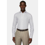 Chemise Rayée En Coton Dobby Regular Fit