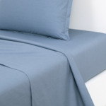 Desforges - Drap plat en percale de coton rouge, Alcove