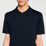 Polo en maille à col zippé