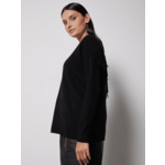 Pull poncho à franges cachemire Zaman NOIR