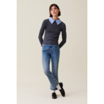 Pull laine col chemise amovible