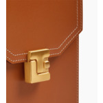 Etui téléphone à rabat Rose en cuir lisse