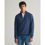 Pull à demi-zip en coton piqué